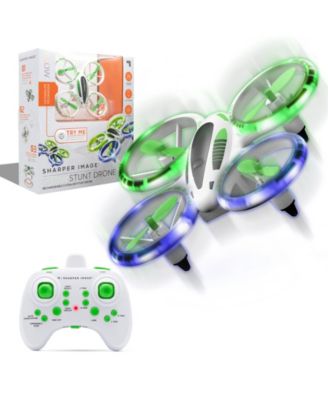 Sharper Image - SHARPER IMAGE 2.4GHz RC Glow Up Stunt Drone with LED Lights, Mini Remote Controlled Quadcopter with Assisted Landing, Small Plane for Kids and Beginners, Wireless and Rechargeable