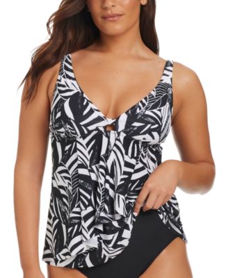 Beyond Control - Women's Sharp Observation Printed Cascading-Front Tankini