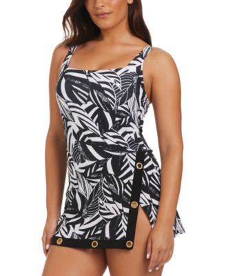 Beyond Control - Women's Sharp Observation Square-Neck Swim Dress