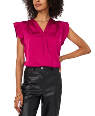 Vince Camuto - Women's Ruffle-Sleeve V-Neck Blouse