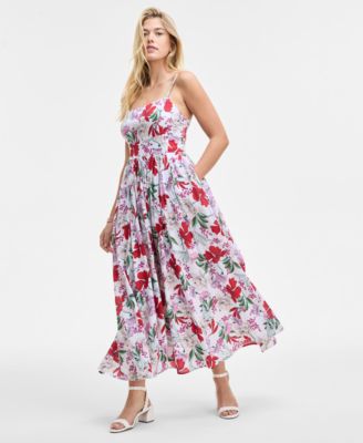 On 34th - Women's Floral Shadow Strappy Maxi Dress