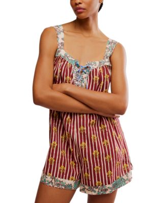 Free People - Women's Port Au Prince Printed Cotton Sleeveless Romper