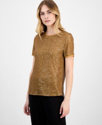 Anne Klein - Women's Sequined T-Shirt