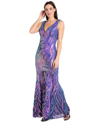R & M Richards - Petite Sequin Embellished Sleeveless Gown
