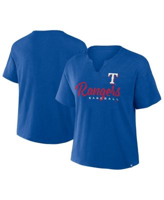 Fanatics - Women's Royal Texas Rangers Fan Fave Stadium Slub Boxy T-Shirt