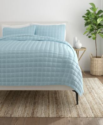 ienjoy Home - Home Collection Premium Ultra Soft Square Pattern Quilted Coverlet Set