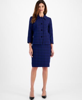 Le Suit - Spread Collar Jacket & Pencil Skirt Suit, Regular & Petite
