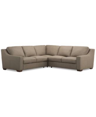 Furniture - Kovner 3-Pc. Leather Sectional Dual Sofa & Corner L-Shaped Set