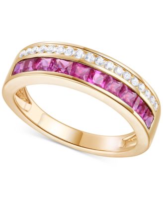 Macy's - Ruby (1-1/5 ct. t.w.) & Diamond (1/5 ct. t.w.) Ring in 14k Yellow Gold