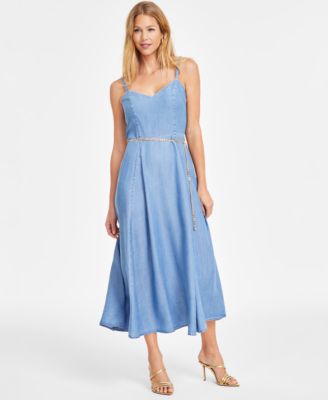 I.N.C. International Concepts - Women's Belted Sleeveless Midi Dress