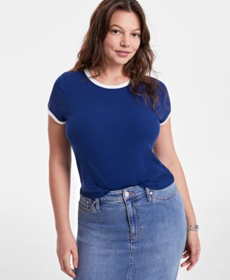 On 34th - Women's Tipped Crewneck Short-Sleeve T-Shirt