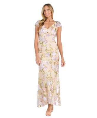R & M Richards - Women's Embroidered Empire-Waist Gown
