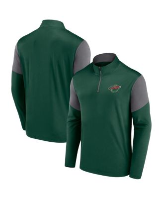 Fanatics - Men's  Green Minnesota Wild Logo Quarter-Zip Top