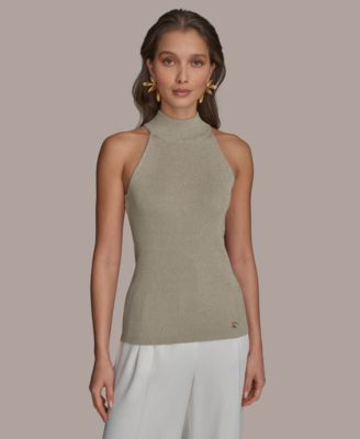 Donna Karan New York - Women's Metallic Mock-Neck Top