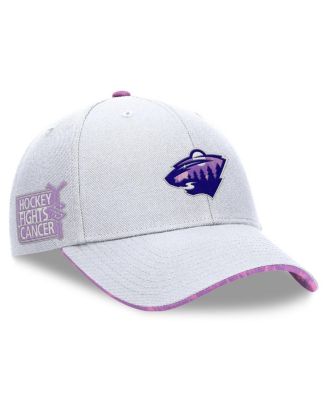 Fanatics - Men's White Minnesota Wild Authentic Pro Hockey Fights Cancer Adjustable Hat