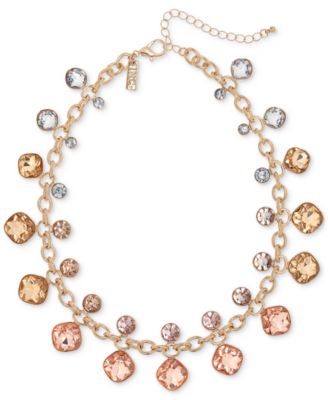 I.N.C. International Concepts - Gold-Tone Mixed Stone Statement Necklace, 17-1/2" + 3" extender