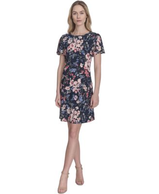 Tommy Hilfiger - Women's Floral Flutter-Sleeve Shift Dress