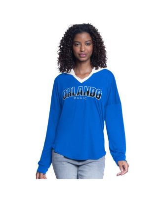 G-III 4Her by Carl Banks - Women's Blue Orlando Magic Bench Player Oversized Long Sleeve Hooded Top