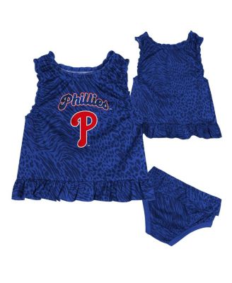 Outerstuff - Baby Boys and Girls 2-Piece Blue Philadelphia Phillies Playground Dress and Bloomers Set