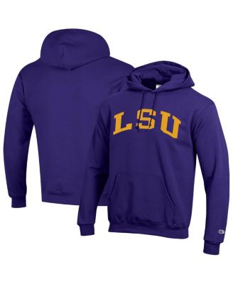 Champion - Men's Purple LSU Tigers Basic Arch Fleece Pullover Hoodie