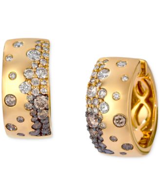 Le Vian - Chocolate Ombr&eacute; Diamond Scatter Cluster (1-1/6 ct. t.w.) in 14k Gold, 0.7"