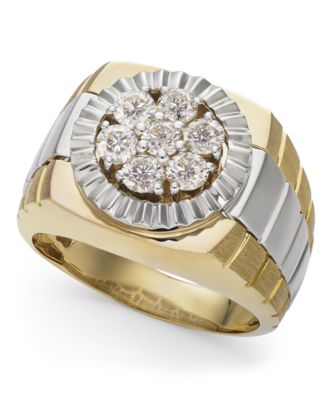 Macy's - Men's Diamond Two-Tone Ring in 10k Gold (1 ct. t.w.)