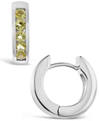 Macy's - Gemstone Huggie Hoop Earrings in Sterling Silver