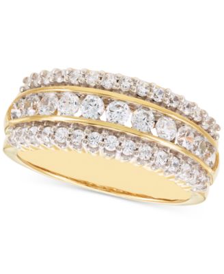 Macy's - Diamond Three Row Band (1 ct. t.w.) in 14k Two-Tone Gold