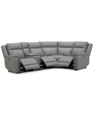 Furniture - Addyson 104" 5-Pc. Leather Sectional with 3 Zero Gravity Recliners with Power Headrests