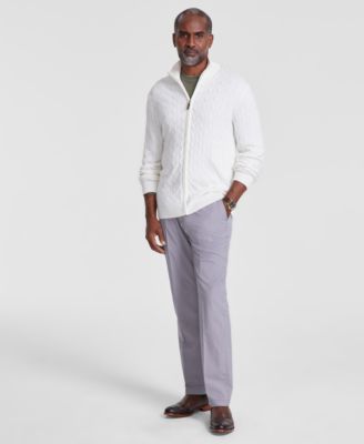 Club Room - Men's Cable-Knit Full-Zip Sweater