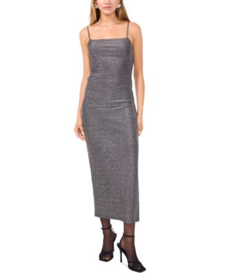 1.STATE - Women's Metallic Twist-Back Midi Dress
