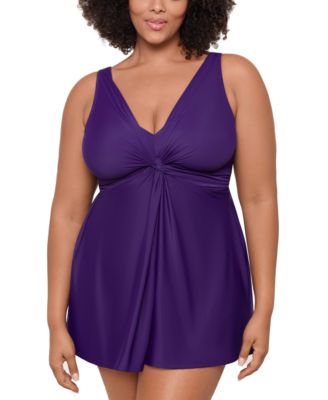 Miraclesuit - Plus Size Marais Twist-Front One-Piece Swimdress