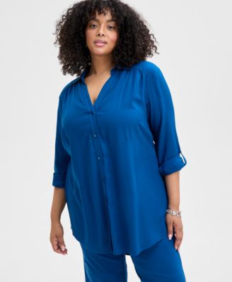 I.N.C. International Concepts - Plus Size Side-Slit Top