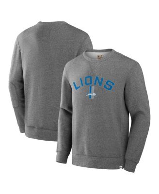 Fanatics - Men's Heather Gray Detroit Lions Loop Terry Pullover Sweatshirt