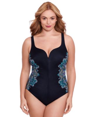 Miraclesuit - Plus Size Precioso Temptress Tummy Control One Piece Swimsuit