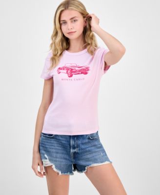 Pretty Rebellious - Juniors' Monte Carlo Car Graphic-Print Tee