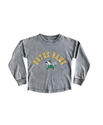 Gameday Couture - Big Girls Gray Notre Dame Fighting Irish Faded Wash Pullover Top