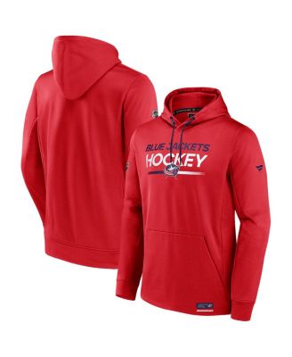 Fanatics - Men's Red Columbus Blue Jackets Authentic Pro Fleece Pullover Hoodie