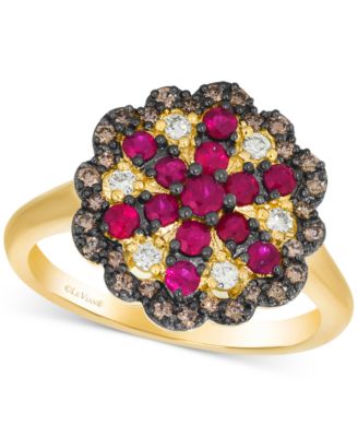 Le Vian - Ruby (1/2 ct. t.w.) & Diamond (1/3 ct. t.w.) Statement Ring in 14k Yellow Gold