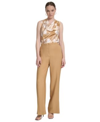 DKNY - Petite High Rise Flare-Leg Pants