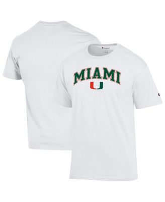 Champion - Men's White Miami Hurricanes Arch Over Logo T-Shirt