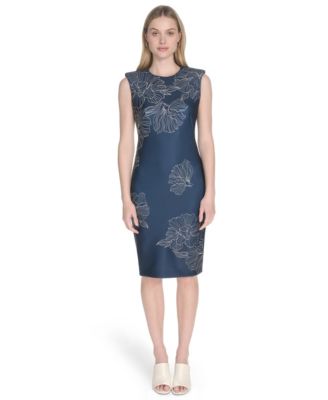 Calvin Klein - Women's Sleeveless Scuba Sheath Dress