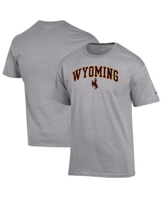 Champion - Men's Heather Gray Wyoming Cowboys Arched Logo T-shirt