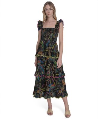 Vince Camuto - Women's Cotton Printed Sleeveless Midi Dress