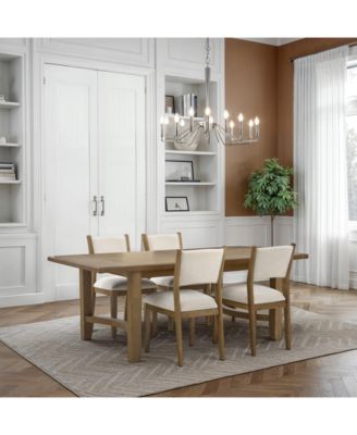 Furniture - Nordic 5-Pc Dining Set (Table + 4 Upholstered Side Chairs)