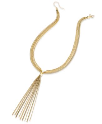 I.N.C. International Concepts - Multi-Chain Tassel Long Lariat Necklace, 28" + 3" extender
