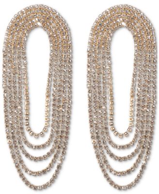 I.N.C. International Concepts - Gold-Tone Rhinestone Chain Loop Statement Earrings