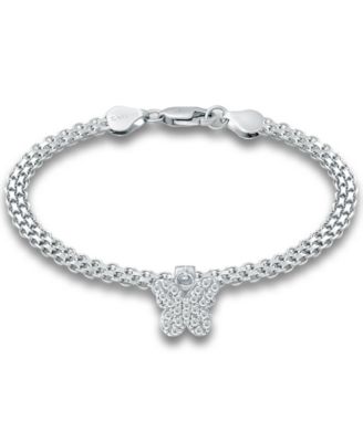 Giani Bernini - Cubic Zirconia Butterfly Charm Bismark Chain Bracelet