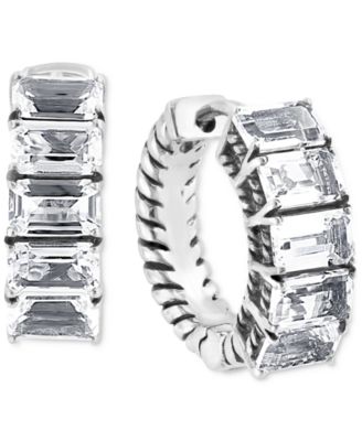 EFFY Collection - Quartz Crystal Small Huggie Hoop Earrings (4-1/3 ct. t.w.) in Sterling Silver, 0.61"
