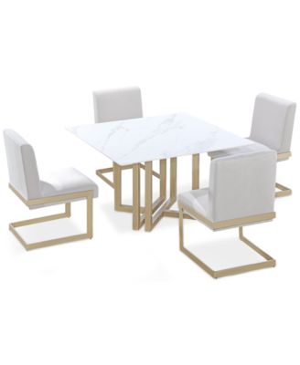 Furniture - Emila 5pc Dining Set (Square Table + 4 Chairs), Created for Macy's